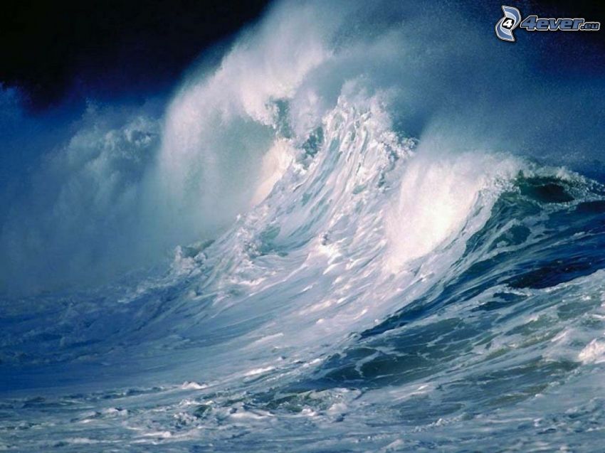 mar turbulento, ondas, océano