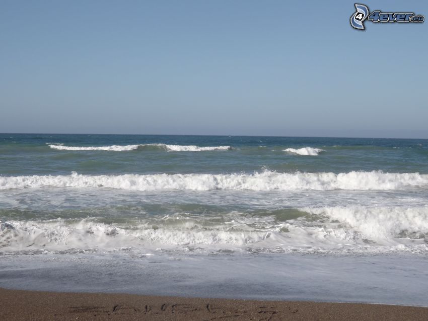 olas en la costa, mar, playa