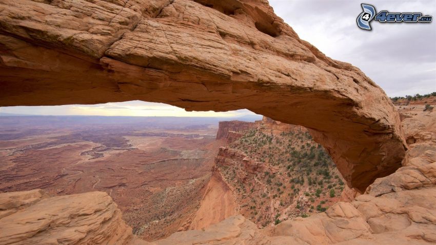 Mesa Arch, puerta de roca, vista