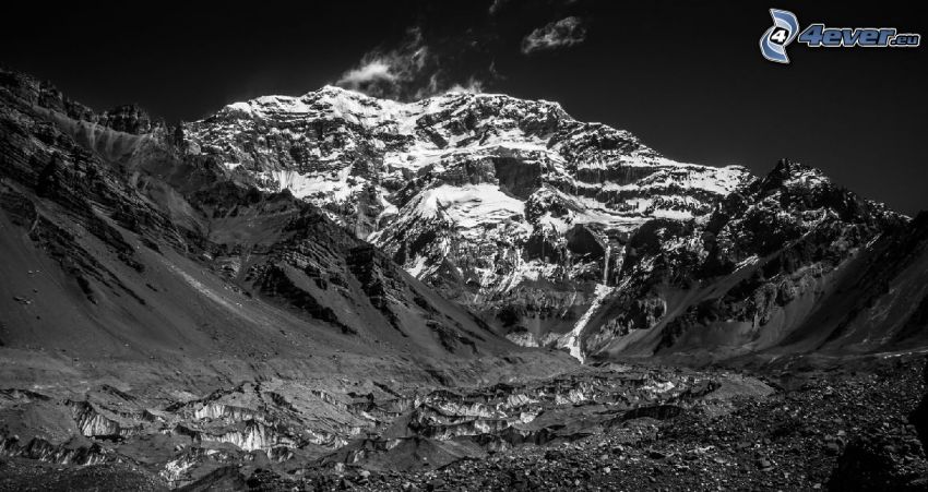Aconcagua, Foto en blanco y negro