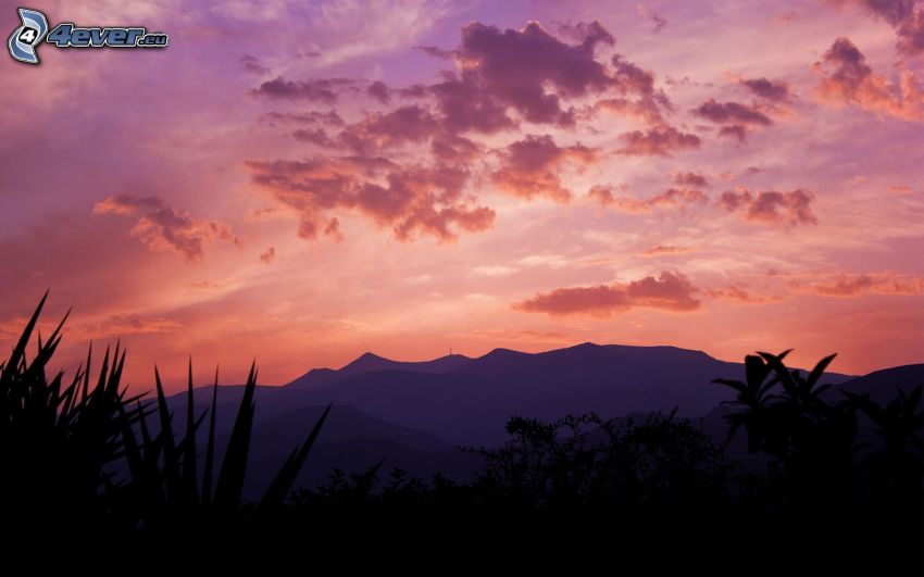 montañas, nubes