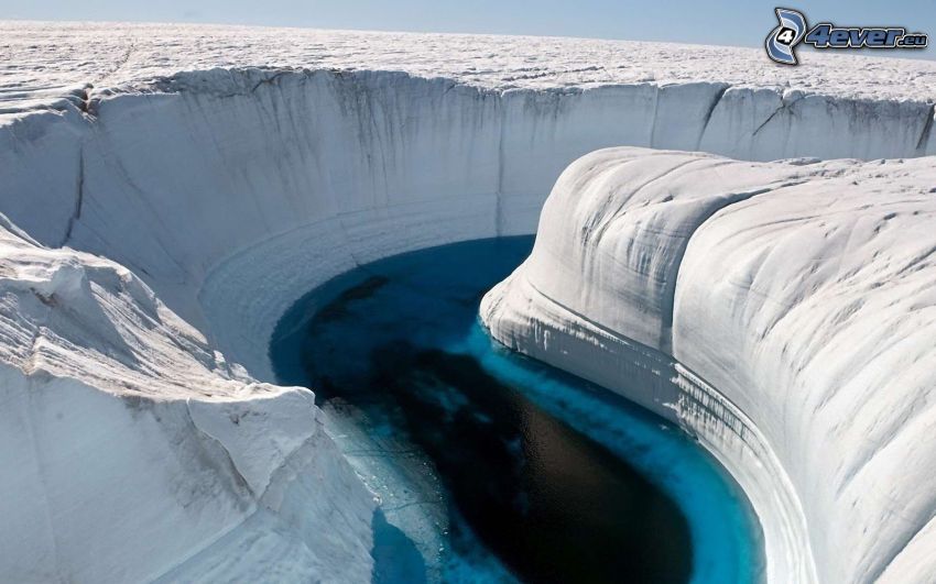cañón, hielo, Groenlandia