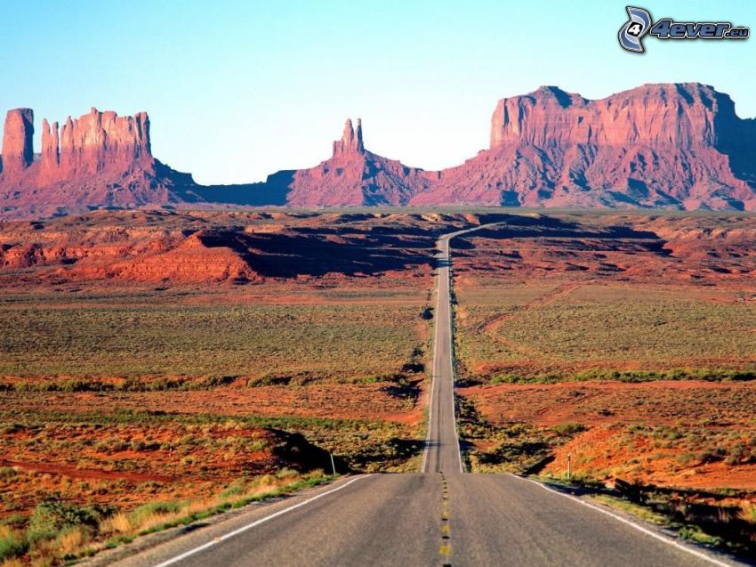 carretera a través del valle Monument Valley, Monument Valley, Colorado, USA