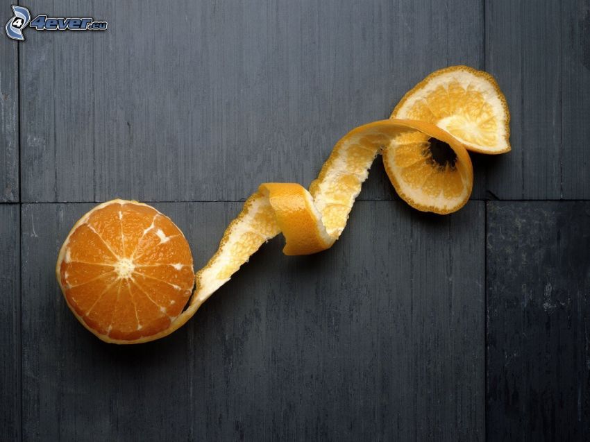 naranja, piel