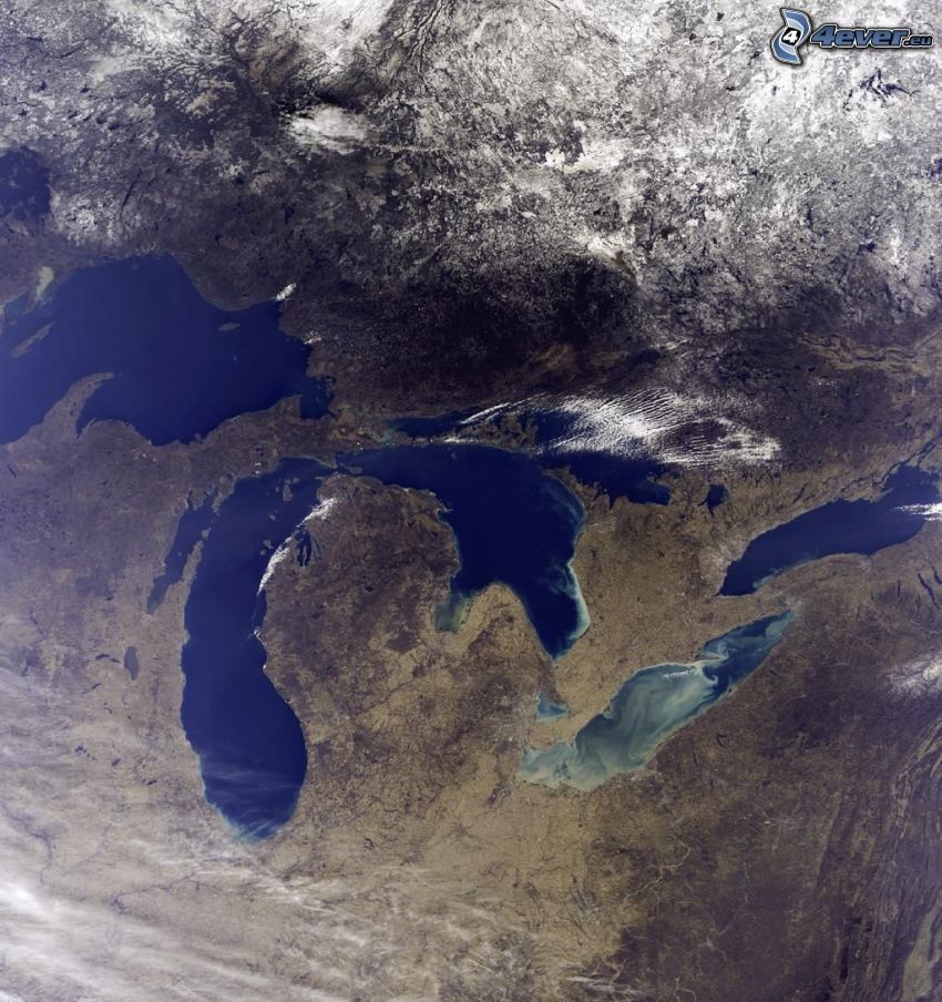 Grandes Lagos, Canadá, USA, imagen del satélite, Tierra