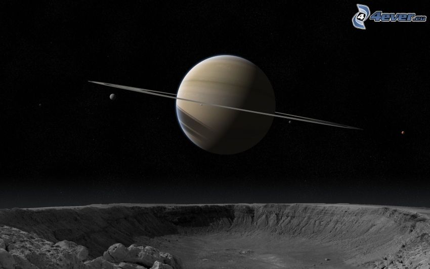 Saturn, mes, cráter