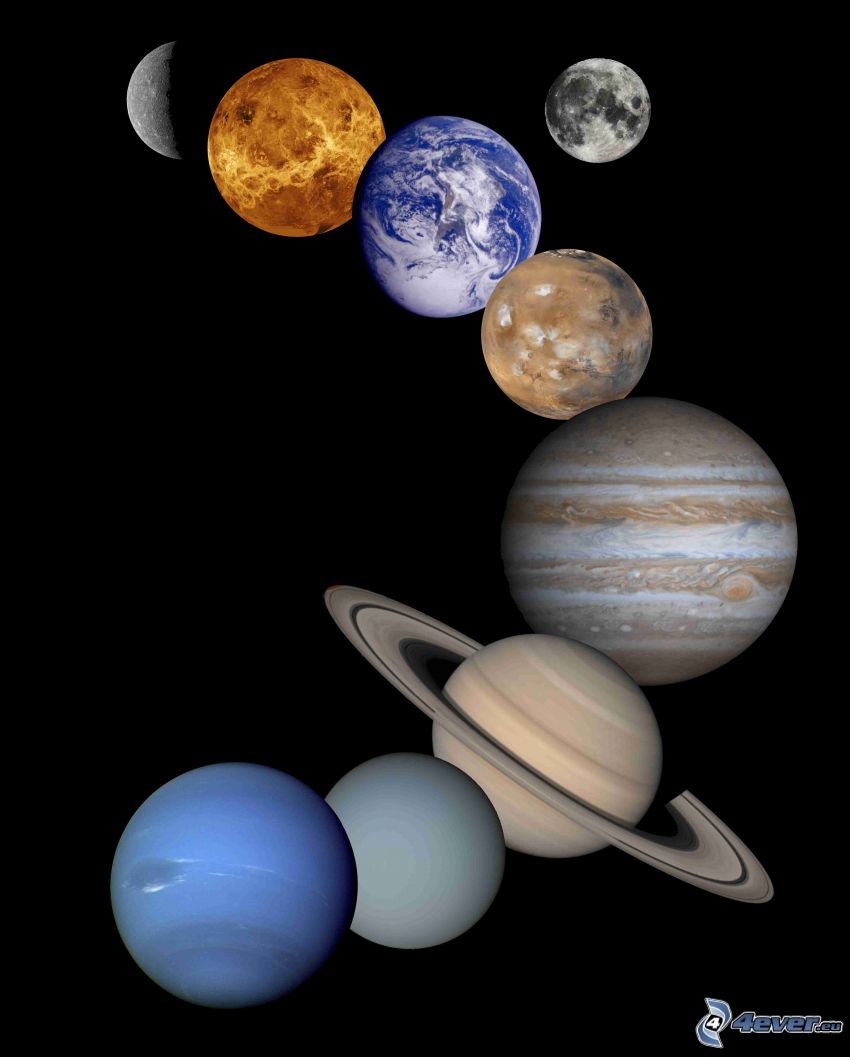 Sistema Solar, planetas, Luna