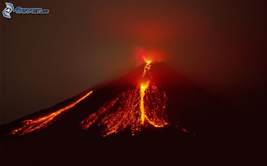 volcán, lava