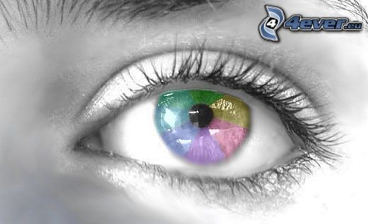 arco iris del ojo, iris, pestañas, colores