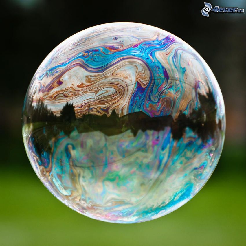 burbuja, colores, reflejo