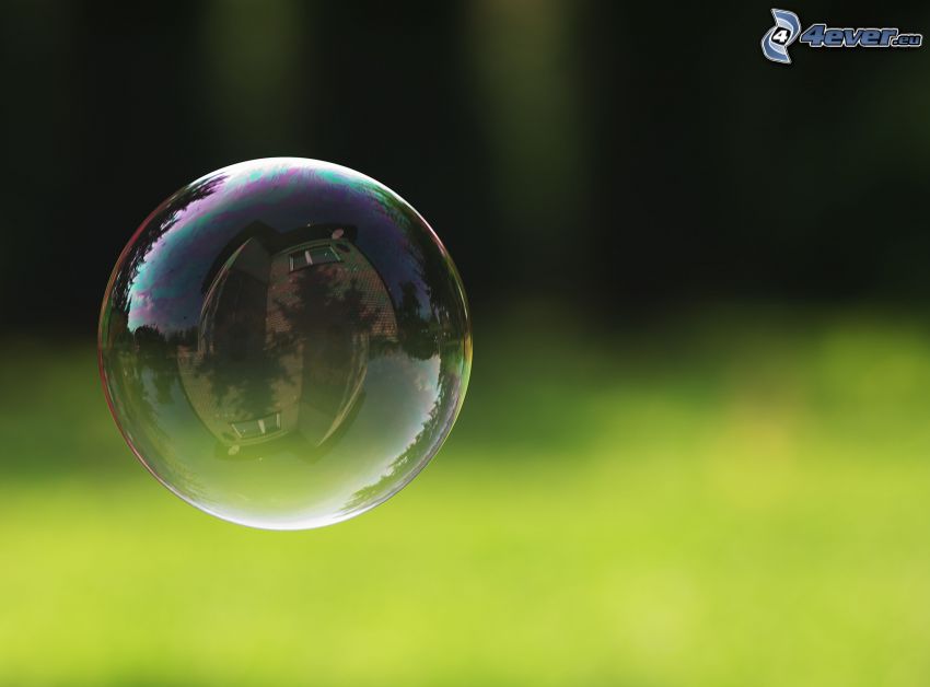 burbuja, reflejo, casa