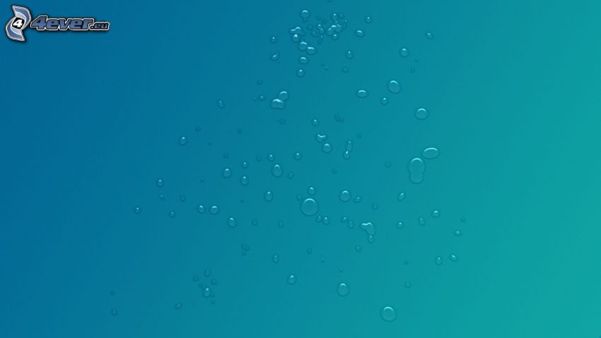 gotas de agua, fondo azul