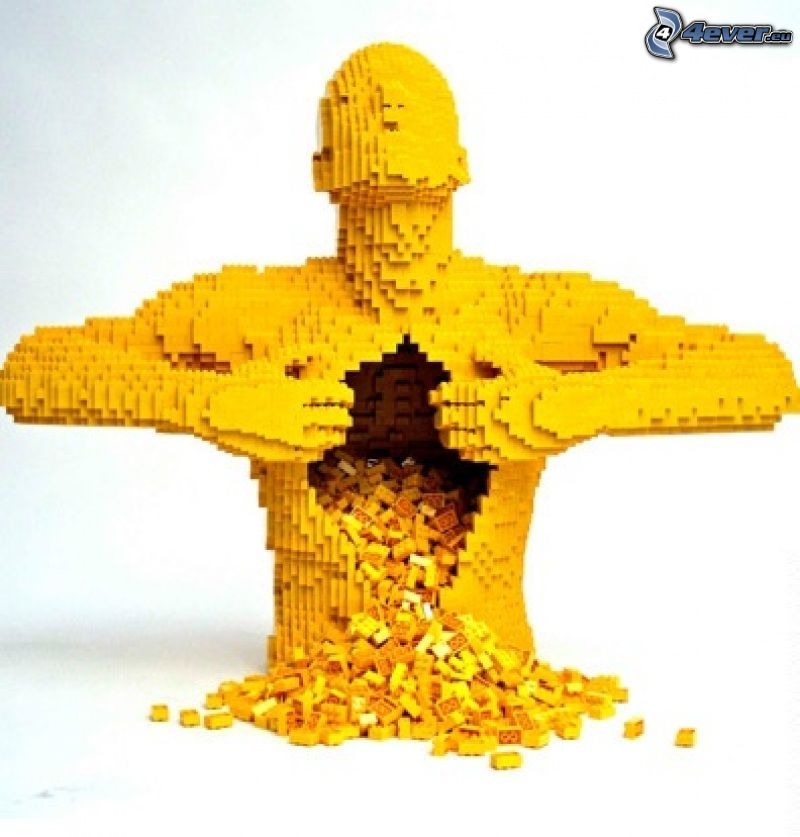 Lego, amarillo, hombre