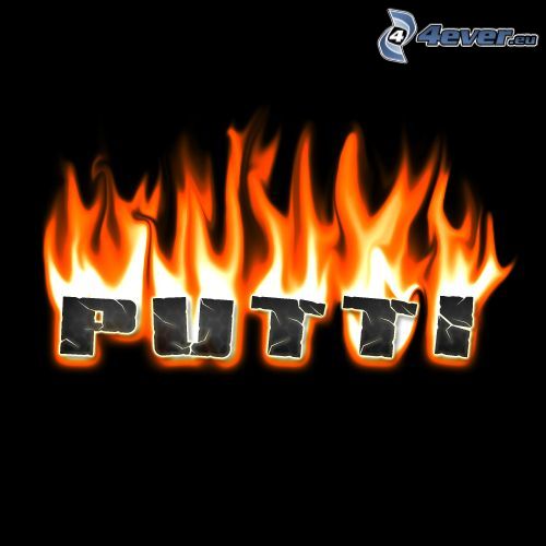 putti, letra en fuego