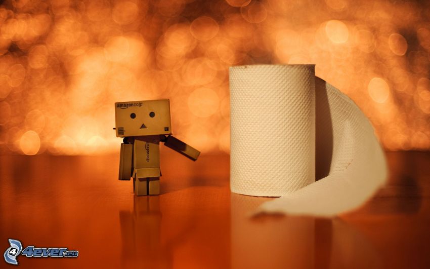 robot de papel, papel higiénico