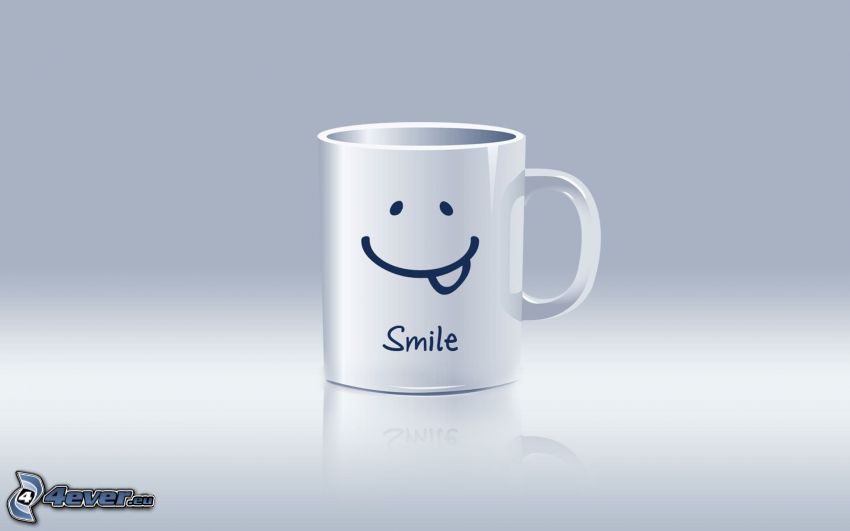 sonrisa, taza