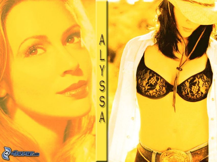 Alyssa Milano, actriz, Phoebe, brujas, Charmed, mujer de pelo castaño, sombrero, cinturón
