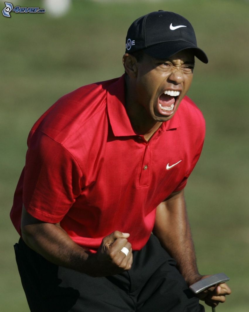 Tiger Woods, grito