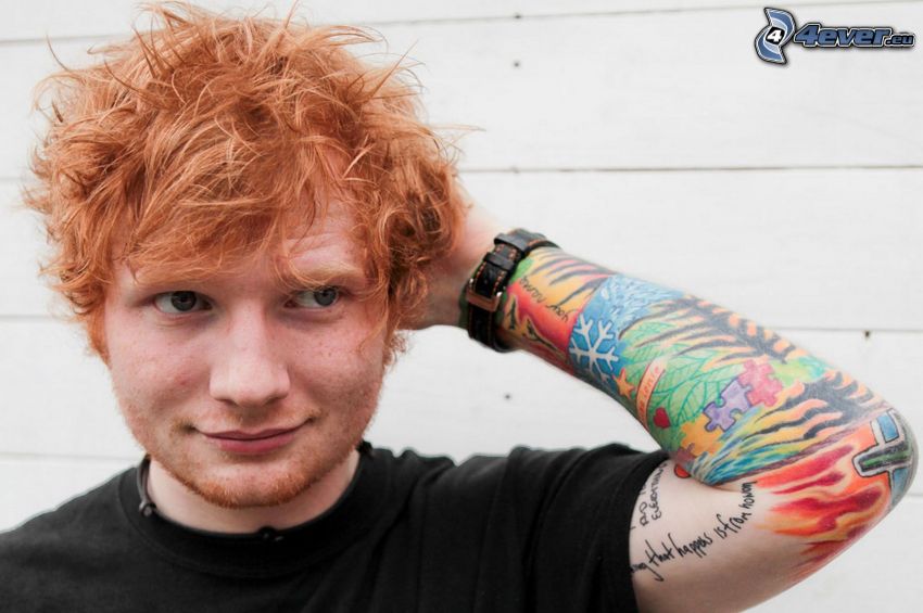 Ed Sheeran, mirada, tatuaje