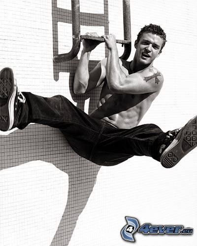 Justin Timberlake, música, piscina, escalera