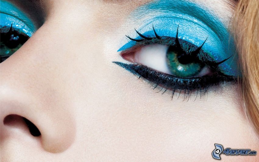 ojo de color turquesa, ojos azules, el rostro de mujer