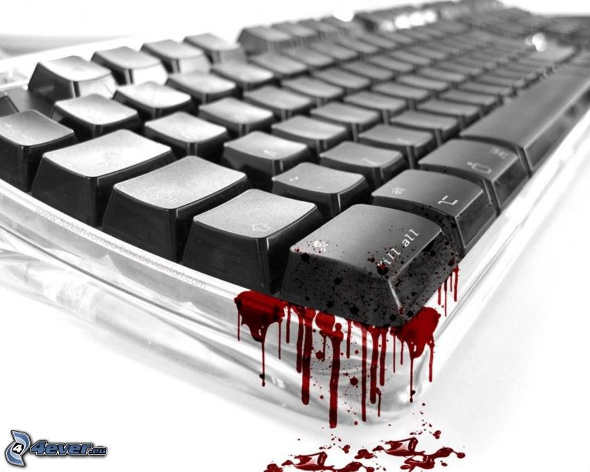 teclado, sangre