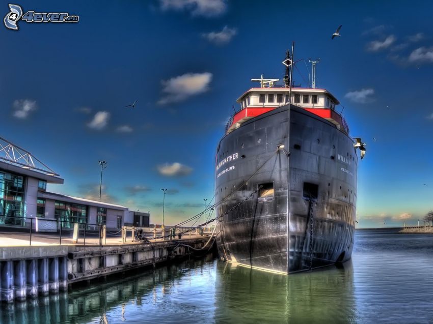 nave, puerto, HDR