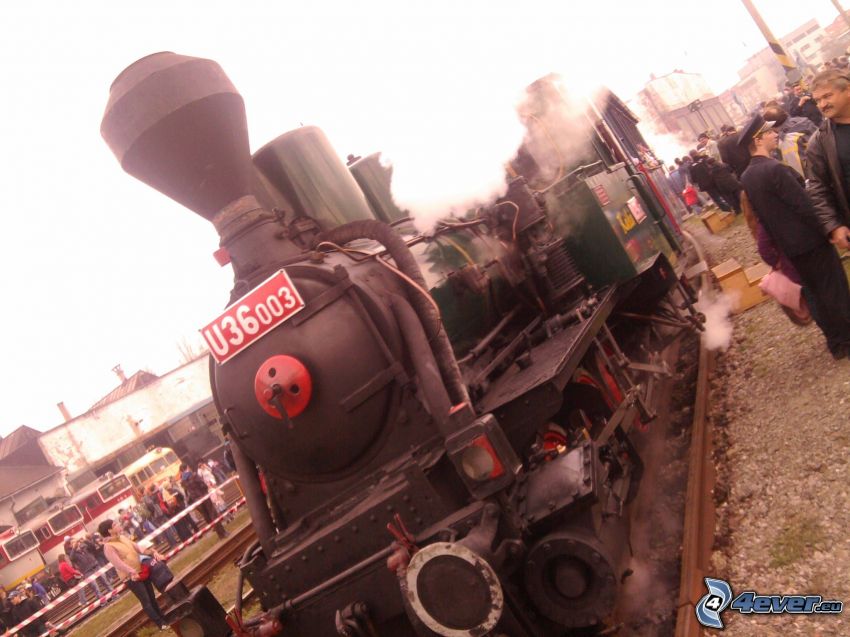 locomotora de vapor, exposición