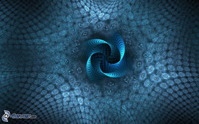 fractal, fond bleu