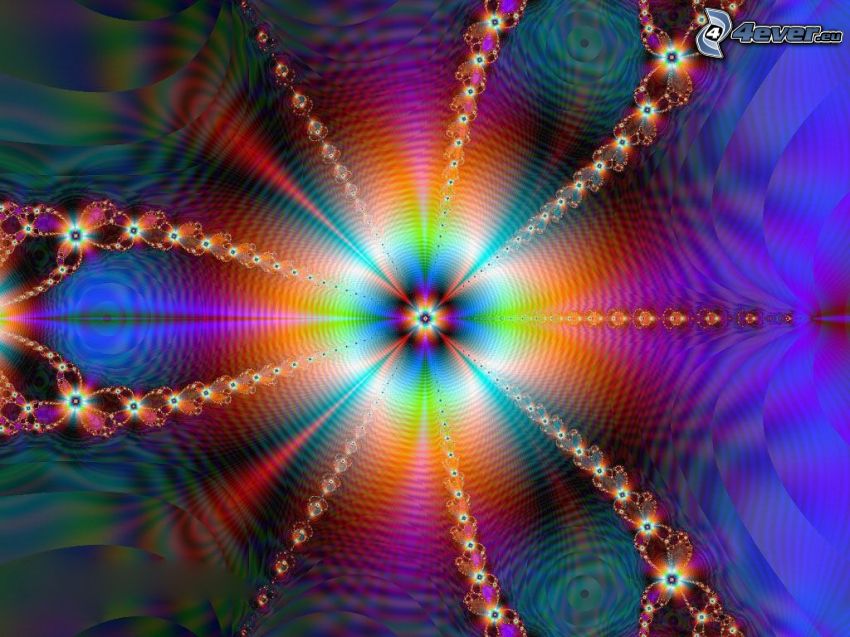 lignes abstraites de couleur, fractal, mandala