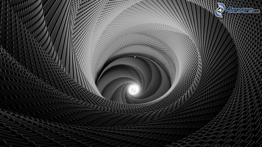 spirale, tunnel, lumière