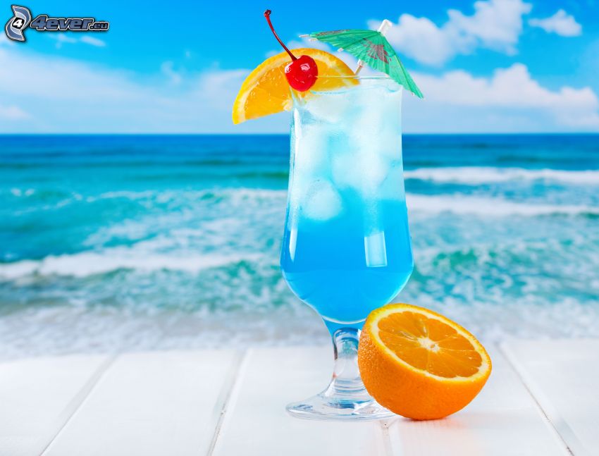 boissons mélangées, ouvert mer, orange
