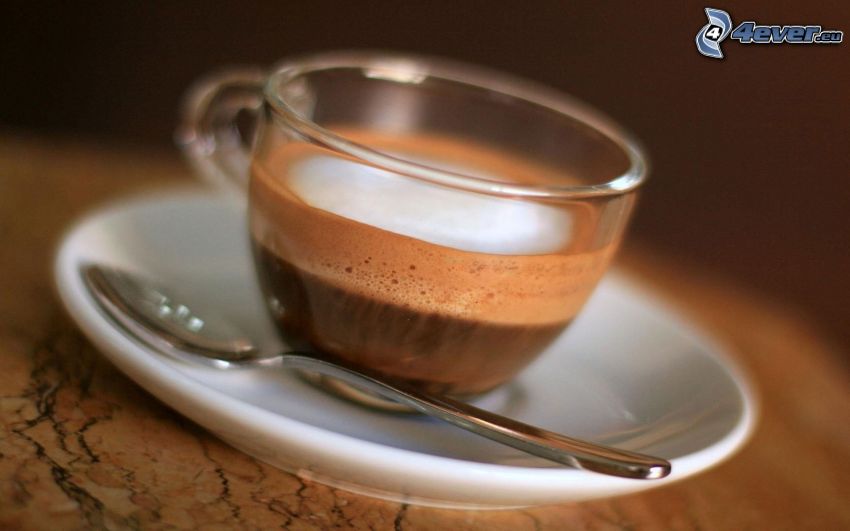 cappuccino, mousse, cuillère