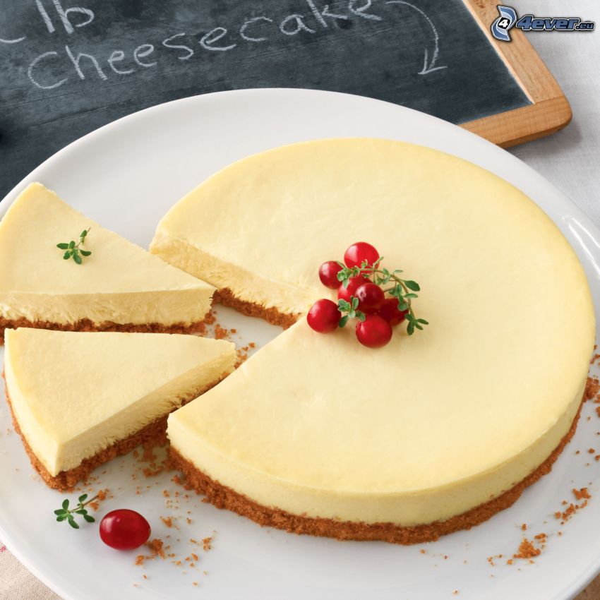 cheesecake, canneberges