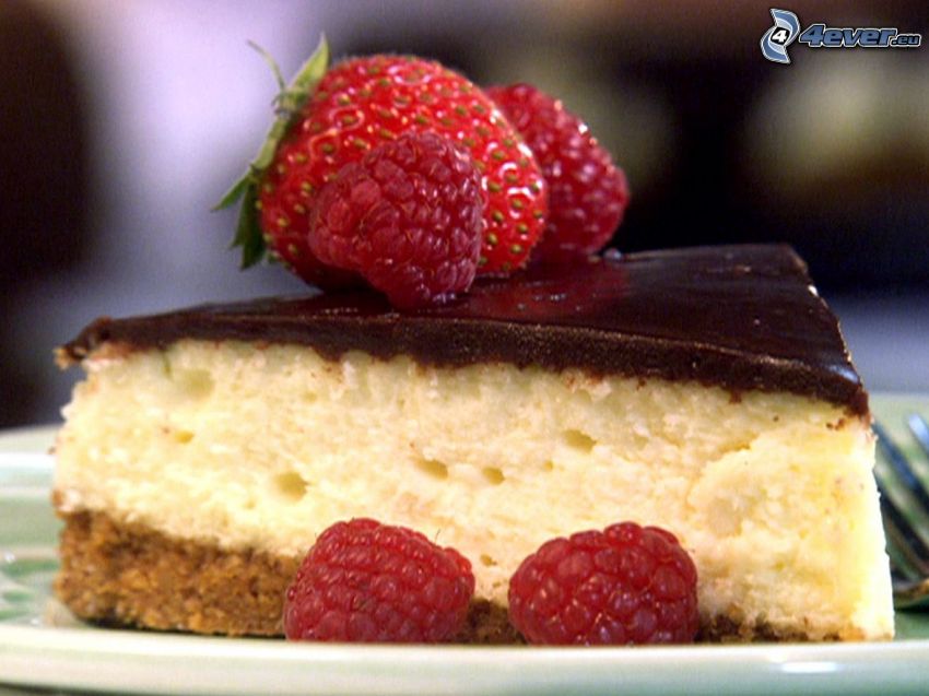 cheesecake, framboises, fraise