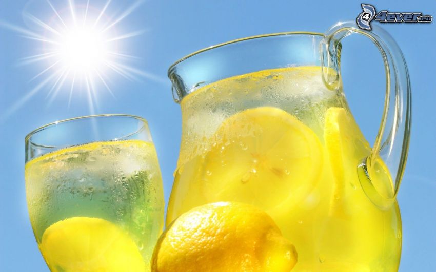 citronnade, drink, soleil