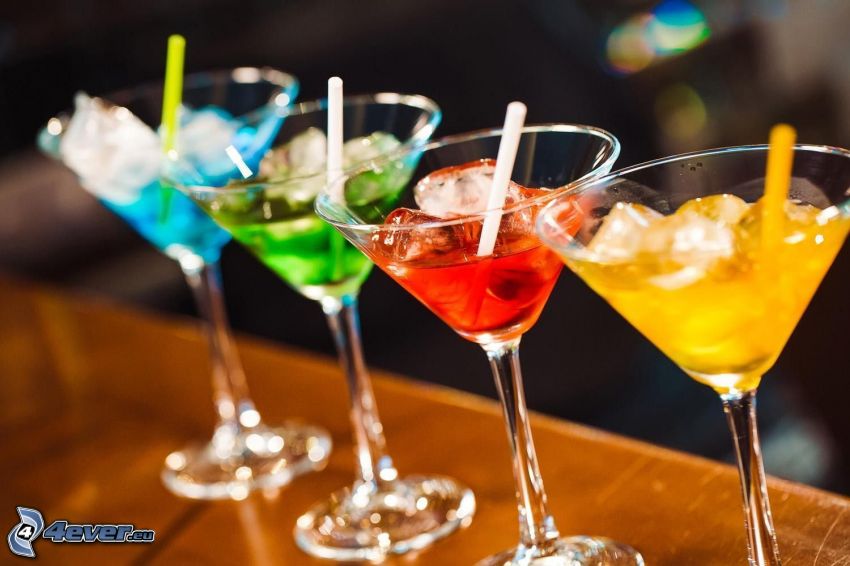 cocktail, glace, couleurs