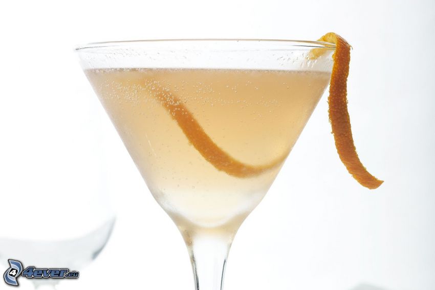 cocktail, orange, peau