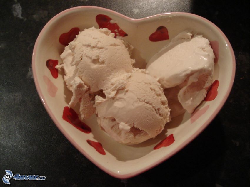 crème glacée, cœur