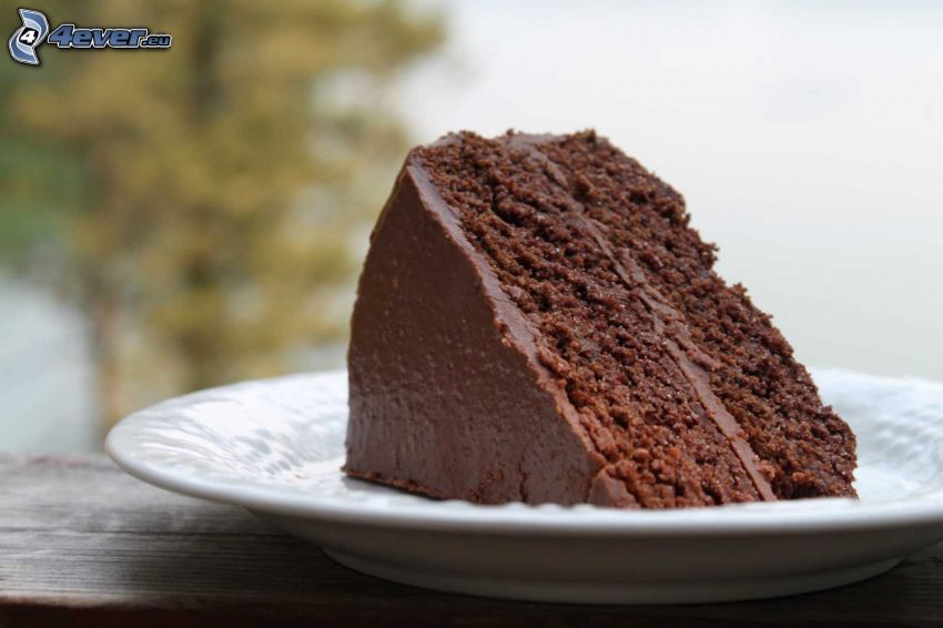gâteau au chocolat, morceau de gâteau