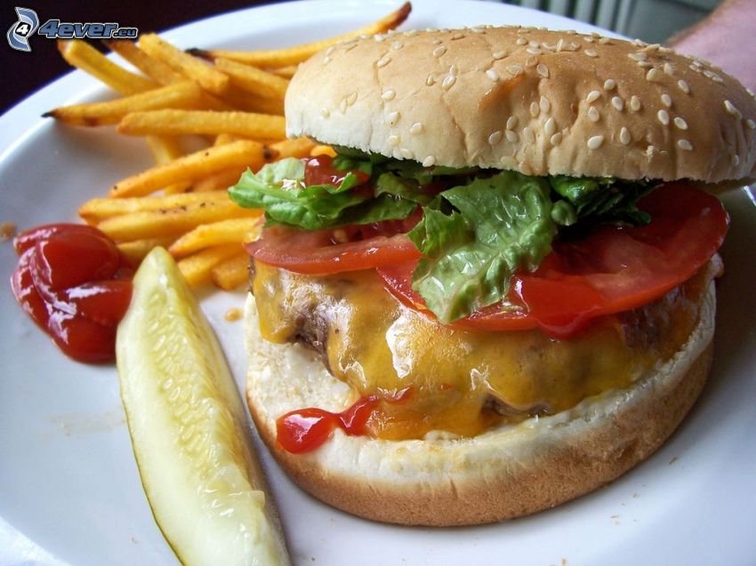 hamburger avec des frites