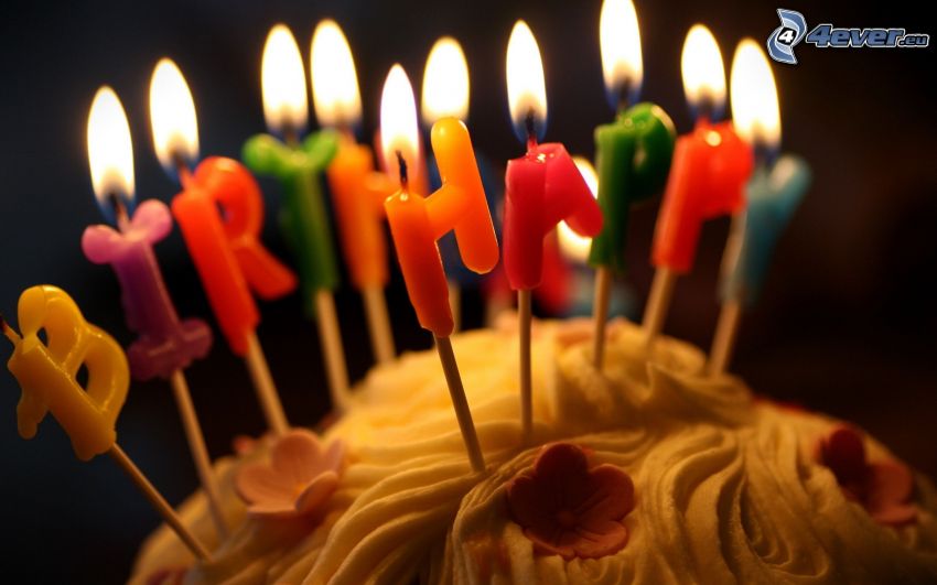 Happy Birthday, gâteau, bougies