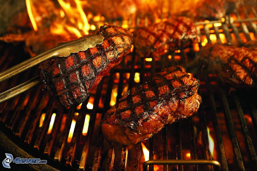 steak, viande grillée