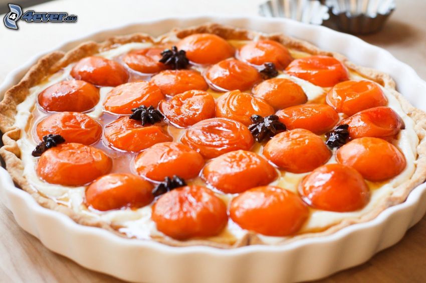 tarte du fruit, abricots