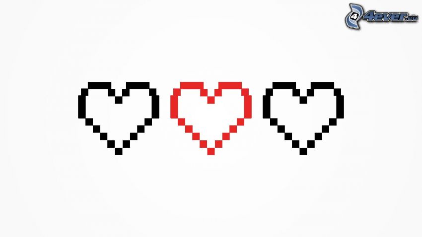 cœurs, pixel