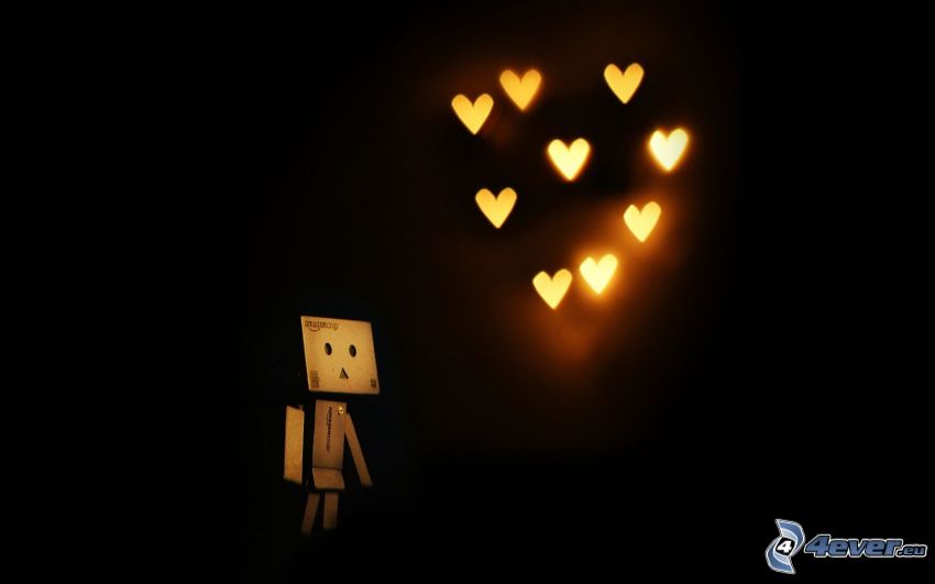 cœurs, robots du papier