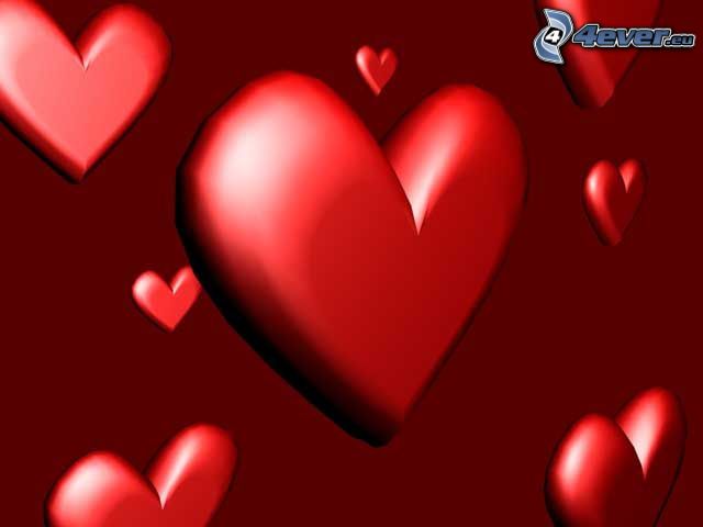 cœurs rouge de Valentine