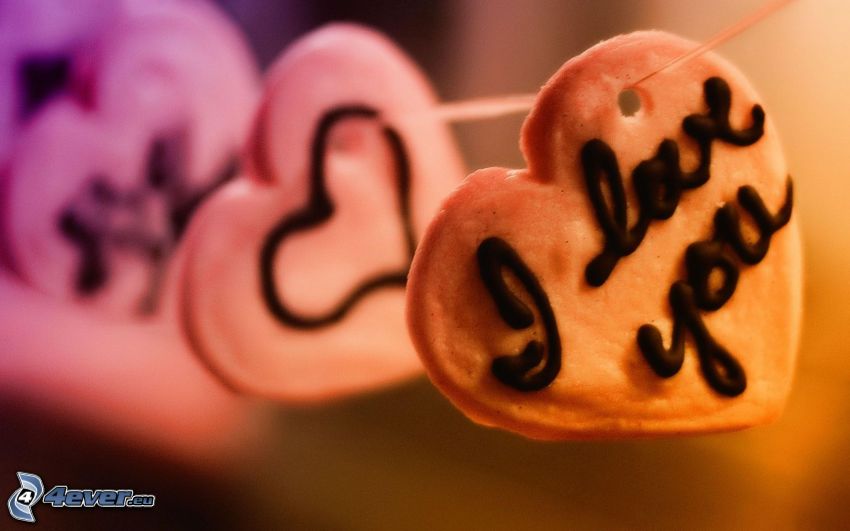 I love you, cœurs, cookies