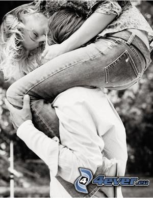 baiser acrobatique, amour, couple
