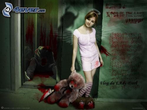 meurtre, fille avec un ourson, ascenseur